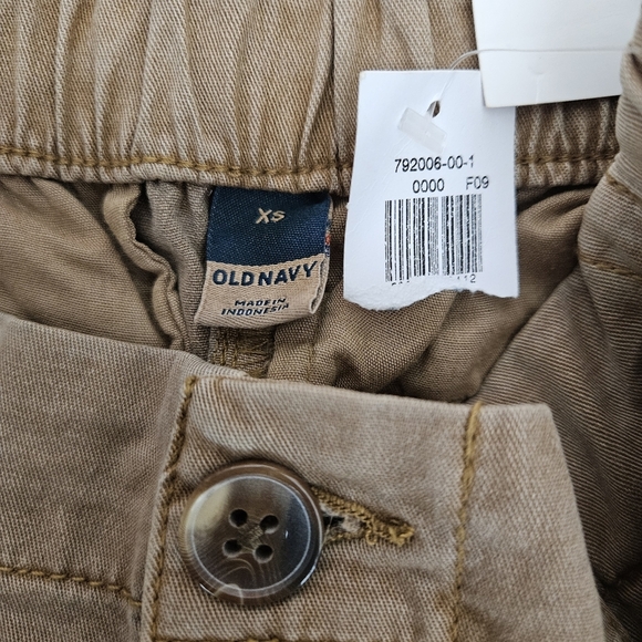 Old Navy Easy Chino Pants Khaki Mid Rise Stretch Waist Straight Cuffed XS - Picture 4 of 6